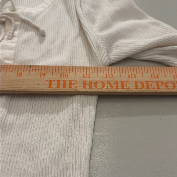 Madewell Ribbed Lace-Up Short-Sleeve Tee Size XXS - Picture 11 of 12